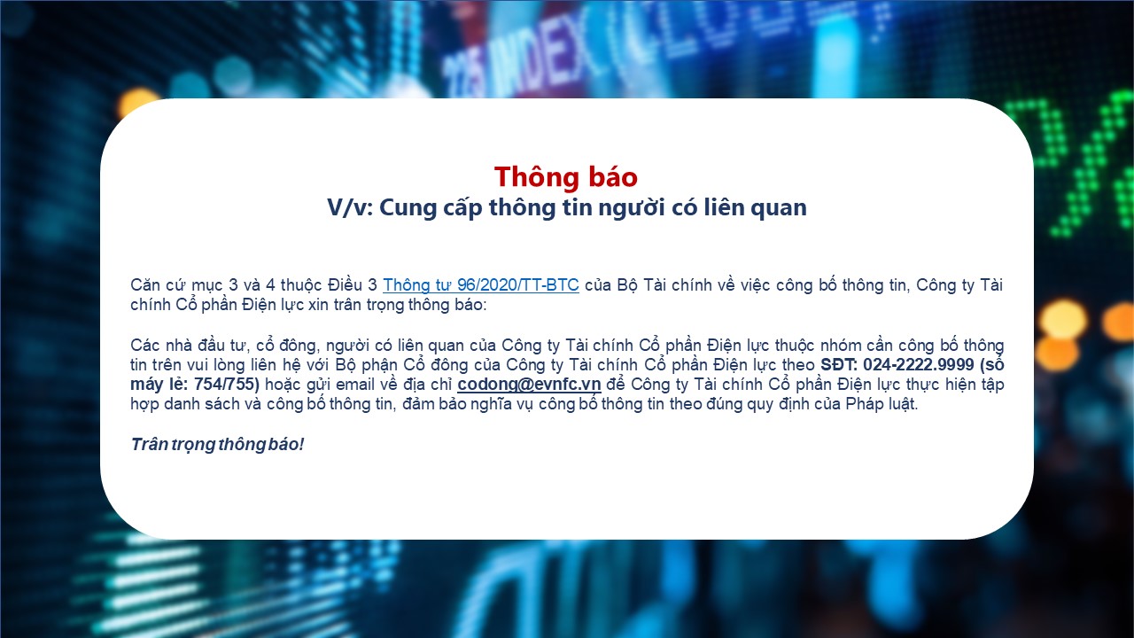 Thông báo: V/v cung cấp thông tin người có liên quan